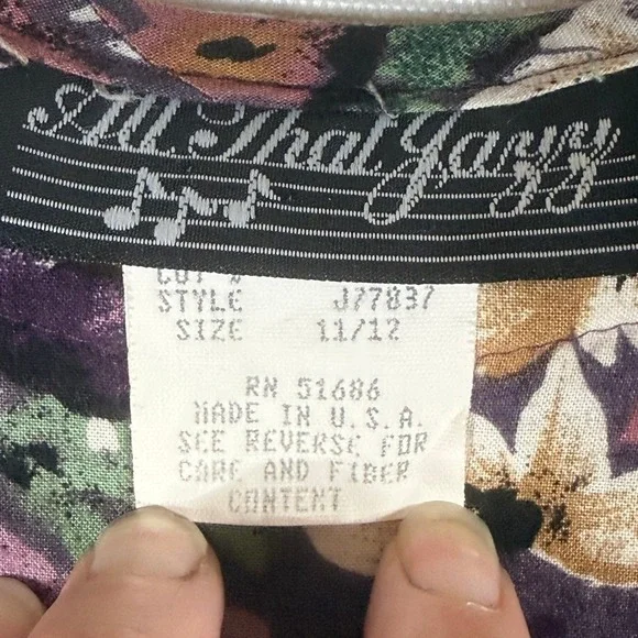 All That Jazz Sz 11 12 Dress Purple Floral Womens Vintage Y2K Cottagecore Indie - Picture 6 of 6